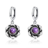Moonstone Drop Earrings 925 Silver Hoop Party Gift Jewelry