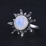 Moonstone Geometric Shape Pendant Necklace Vintage Style Jewelry