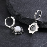 Moonstone Hoop Earrings 925 Sterling Silver Ear Jewelry Wedding Party Gift