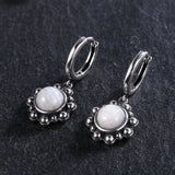 Moonstone Hoop Earrings 925 Sterling Silver Ear Jewelry Wedding Party Gift