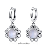 Moonstone Hoop Earrings 925 Sterling Silver Ear Jewelry Wedding Party Gift