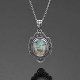 Moonstone Labradorite Necklace Pendant 925 Silver Women's Jewelry Party