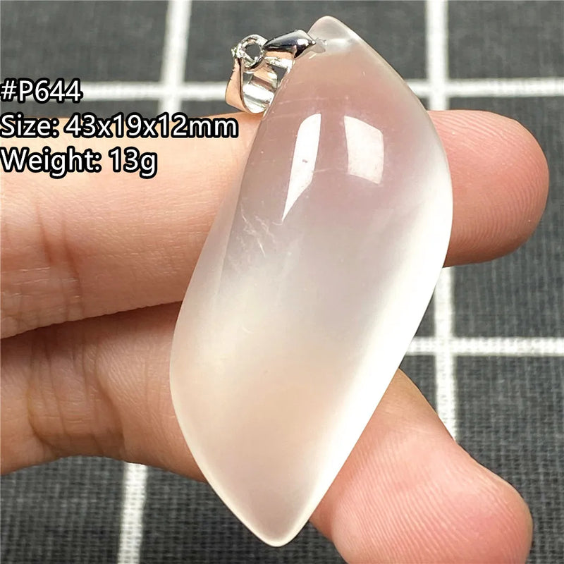Moonstone Necklace Pendant Healing Crystal Silver Beads Jewelry AAAAA
