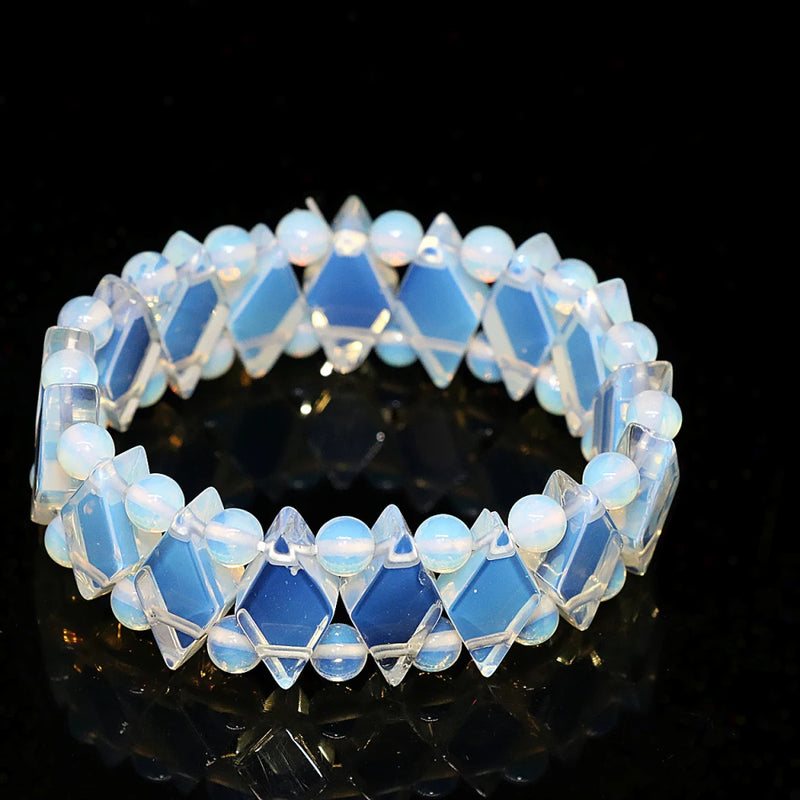 Moonstone Opal Beads Bracelet Horse-Eyes Shape 10*20mm B1703