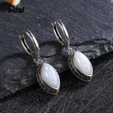 Moonstone Pendant Earrings 925 Silver Texture Wedding Party Jewelry