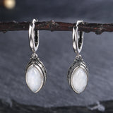 Moonstone Pendant Earrings 925 Silver Texture Wedding Party Jewelry