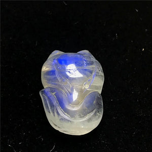 Moonstone Pendant Fox Crafted Silver Crystal Beads Gemstone AAAAA