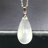 Moonstone Pendant Necklace Jewelry For Women Lady Man Gift Silver Chains AAAAA