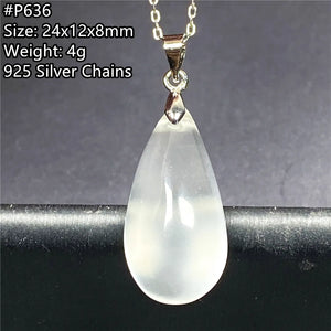 Moonstone Pendant Necklace Jewelry For Women Lady Man Gift Silver Chains AAAAA