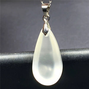 Moonstone Pendant Necklace Jewelry For Women Lady Man Gift Silver Chains AAAAA