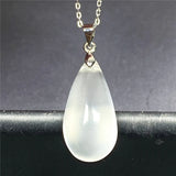 Moonstone Pendant Necklace Jewelry For Women Lady Man Gift Silver Chains AAAAA