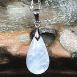 Moonstone Pendant Necklace Healing Gift Crystal Silver Chains AAAAA
