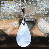 Moonstone Pendant Necklace Healing Gift Crystal Silver Chains AAAAA