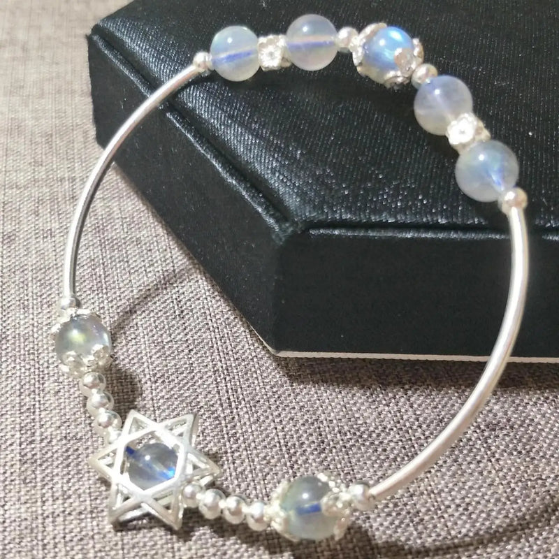 Moonstone 925 Silver Star Bracelet Women
