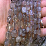 Gray Moonstone Stone Beads 15'' Faceted Oval DIY Loose Beads For Jewelry Making