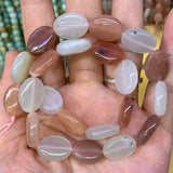 Faceted Oval Orange Moonstone Stone Beads 15'' DIY Loose Beads
