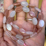 Faceted Oval Orange Moonstone Stone Beads 15'' DIY Loose Beads