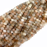 Moonstone Stone Beads 15'' Faceted Rondelle DIY Loose Beads For Jewelry Making