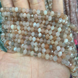 Moonstone Stone Beads 15'' Faceted Rondelle DIY Spacer Loose Beads
