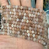 Moonstone Stone Beads 15'' Faceted Rondelle DIY Spacer Loose Beads