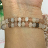Moonstone Stone Beads 15'' Faceted Rondelle DIY Spacer Loose Beads