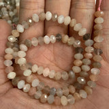 Moonstone Stone Beads 15'' Faceted Rondelle DIY Spacer Loose Beads