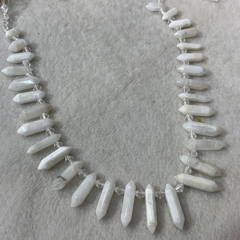 Moonstone Stone Beads 15'' Sticks Point Shape DIY Loose Beads