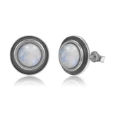Moonstone Stud Earrings 925 Sterling Silver Wedding Anniversary Gift