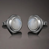 Moonstone Stud Earrings 925 Sterling Silver Wedding Anniversary Gift