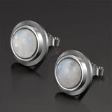 Moonstone Stud Earrings 925 Sterling Silver Wedding Anniversary Gift