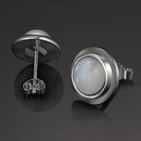 Moonstone Stud Earrings 925 Sterling Silver Wedding Anniversary Gift