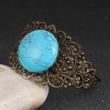 Moonstone Tiger Eye Copper Wrap Bracelet Vintage Cuff Bangles
