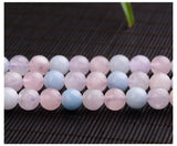 Natural Morganite 6-10mm Round Gemstone Beads for 925 Sterling Silver Jewelry