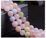 Natural Morganite 6-10mm Round Gemstone Beads for 925 Sterling Silver Jewelry
