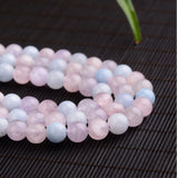 Natural Morganite 6-10mm Round Gemstone Beads for 925 Sterling Silver Jewelry