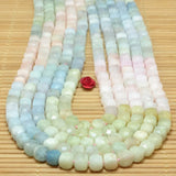 Natural Morganite Faceted Cube Loose Beads Gemstone Bracelet Necklace DIY
