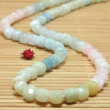 Natural Morganite Faceted Cube Loose Beads Gemstone Bracelet Necklace DIY