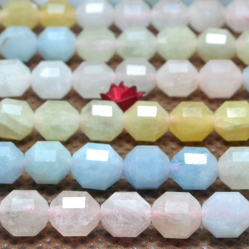 Natural Morganite Faceted Double Terminated Point Loose Beads Gemstone