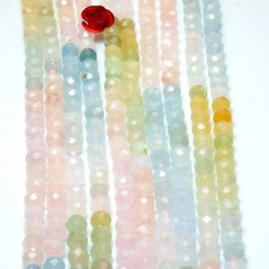 Natural Morganite Faceted Round Beads Gemstone Bracelet Necklace