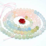 Natural Morganite Faceted Round Beads Gemstone Bracelet Necklace