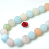 Natural Morganite Matte Round Loose Beads Gemstone Semi Precious Stone