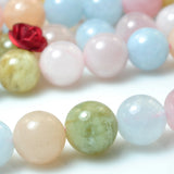 Natural Morganite Smooth Round Loose Beads Gemstone Bracelet