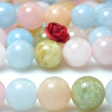 Natural Morganite Smooth Round Loose Beads Gemstone Bracelet