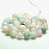 Natural Morganite Star Cut Faceted Nugget Loose Beads Gemstone Bracelet