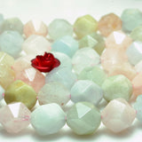 Natural Morganite Star Cut Faceted Nugget Loose Beads Gemstone Bracelet