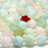 Natural Morganite Star Cut Faceted Nugget Loose Beads Gemstone Bracelet