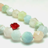 Natural Morganite Star Cut Faceted Nugget Loose Beads Gemstone Bracelet
