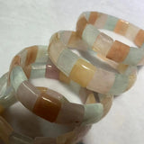 Natural Morganite Stone Beads Bracelet Gemstone Bangle