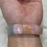 Natural Morganite Stone Beads Bracelet Gemstone Bangle for Women
