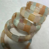 Natural Morganite Stone Beads Bracelet Gemstone Bangle